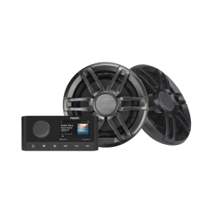 Sistema de estero marino MS-RA210 con dos bocinas de diseño deportivo XS incluidas.