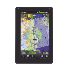 Navegador portátil aera 760, muestra información de trafico aéreo y una excelente visualización por medio de su pantalla con visión 3D touch screen.