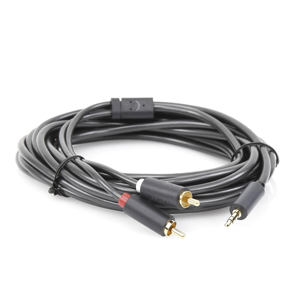 Cable Adaptador de 3.5mm Macho a 2 RCA Macho / 5 Metros (16.40 Pies) / Color Gris / Blindaje M?ltiple / ABS / Alta Calidad - Image 6