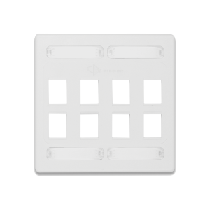 Placa de Pared Doble Modular 10G MAX de 8 Salidas, Color Blanco