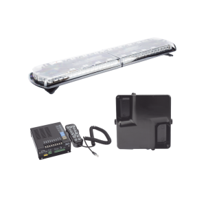 Kit de Sirena Vehicular H2 Covert, Bocina ultradelgada y Torreta 48" Serie 12 con 130 LED, dual color rojo/azul/claro/ambar, ideal para equipar unidades de policia