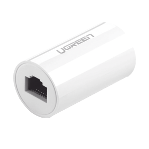 Acoplador y Protector (Extensor de Cable Ethernet RJ45) | 1000Mbps | Compatibilidad con Cat7/Cat6/Cat5e | Compatible con POE | Ign?fugo | ABS | Color Blanco