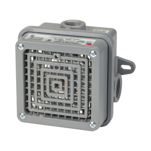 Bocina para lugares peligrosos Vibratone® con carcasa para exteriores Tipo 4X, Certificado CSA Listado por UL y cUL para Clase I, División 2, Grupos A, B, C y D; Clase II, División 2, Grupos F y G; Clase III, 240 VCA, Color Negra