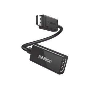 Convertidor DisplayPort a HDMI 4K@60Hz | 3D | HDR | Blindaje Interno | Bot?n Liberador | Largo 25 cm (9.84 Pulgadas) | Carcasa de ABS | Plug & Play.