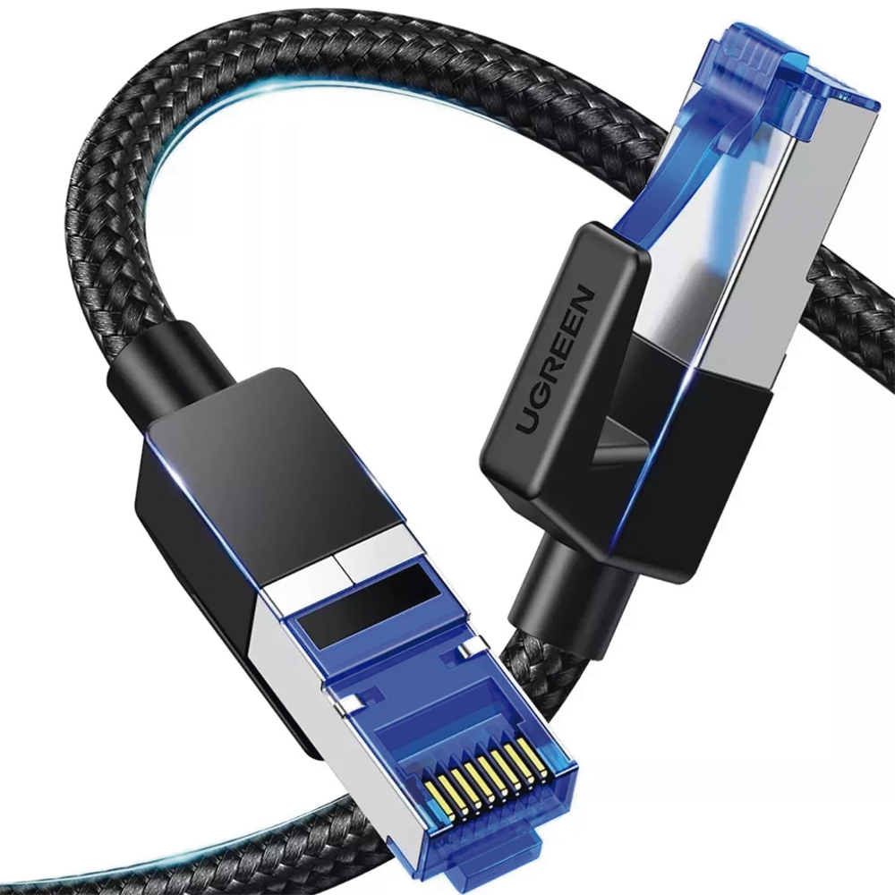 Cable Ethernet Cat8 CLASS F/FTP Redondo con Malla de Nylon 1 Metro (3.28 Pies) - Image 4