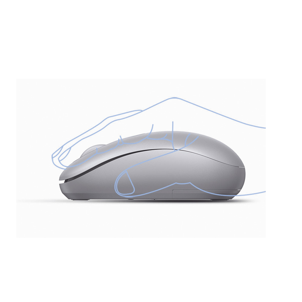Mouse Inalámbrico 2.4G 800/1200/1600/2400 DPI | Función de 3 botones | Alcance 10m | Silencioso | Ergonómico | Anti-caída y Anti-interferencias | Batería Alcalina AA incluida | Color Grey. - Image 3