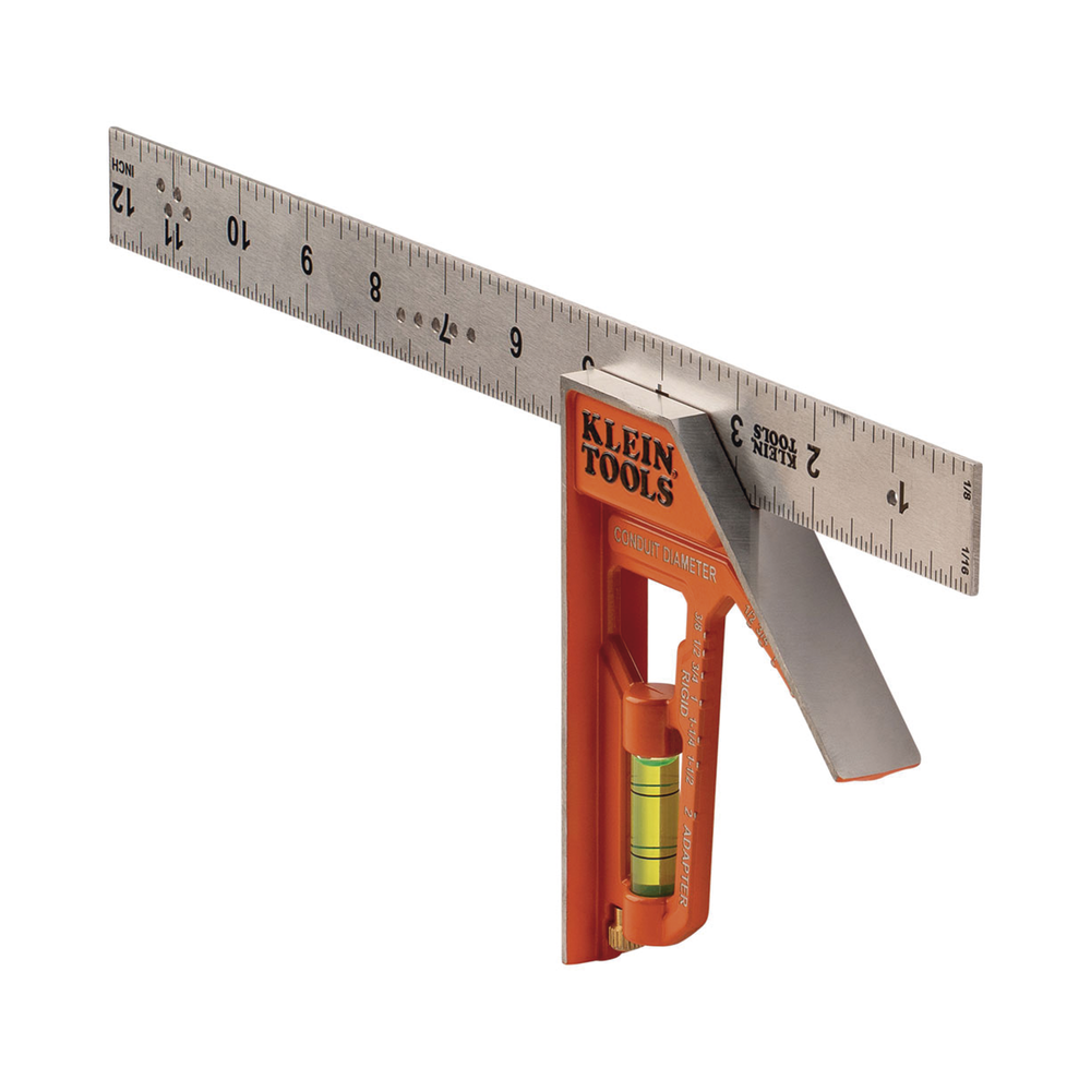 Escuadra Especial de 12 Pulgadas, con Bordes de 45° y 90° y Regla Magnética. Ranura en V para Diámetro de Tubo Conduit - Image 4