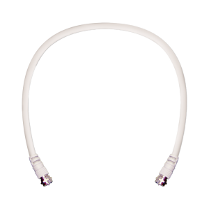 Jumper Coaxial con Cable Tipo RG-6 en Color Blanco de 60.96 Cent?metros (24 Pulgadas) de Longitud y Conectores F Macho en Ambos Extremos. 75 Ohm de Impedancia.