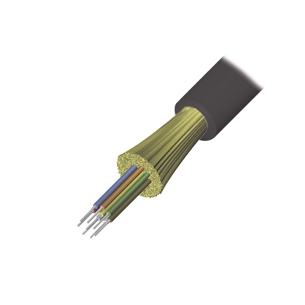 Cable de Fibra ?ptica de 6 Hilos, Interior/Exterior, Tight Buffer, No Conductiva (Diel?ctrica), LS0H, Multimodo OM4 50/125 Optimizada, 1 Metro (3.28 Pies)