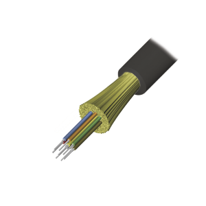 Cable de Fibra ?ptica de 4 Hilos, Interior/Exterior, Loose Tube, No Conductiva (Diel?ctrica), LS0H, Monomodo OS1/OS2 9/125, 1 Metro (3.28 Pies)