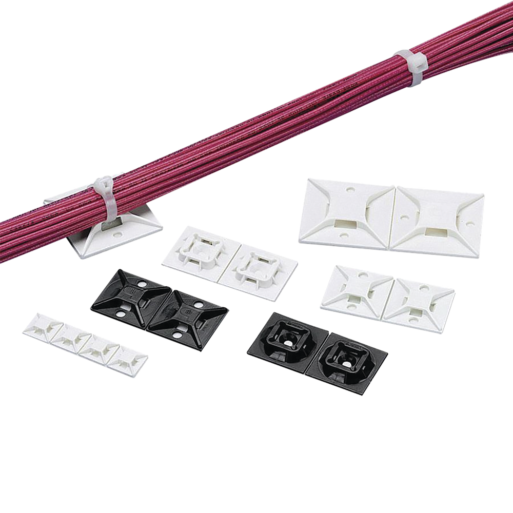 Montaje-Sujetador Para Cable de 4 Vías, con Adhesivo, 25.4 x 25.4mm (1in x 1in), Color Blanco, Uso en Interior, 1 pieza - Image 2