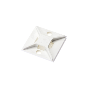 Montaje-Sujetador Para Cable de 4 Vías, con Adhesivo, 25.4 x 25.4mm (1in x 1in), Color Blanco, Uso en Interior, 1 pieza