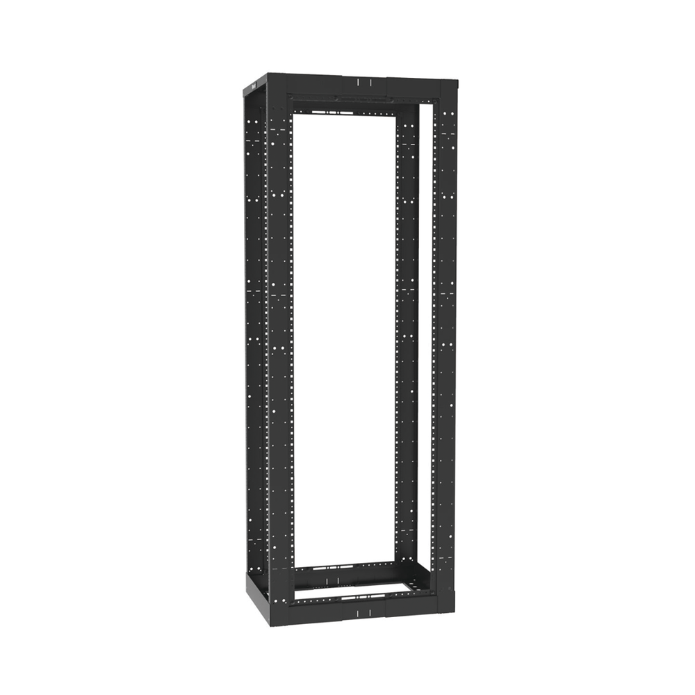 Rack de Cuatro Postes Estándar de 19", Rieles Roscados #12-24, Profundidad Ajustable de 23 a 42 in, 45 Unidades de Rack, Color Negro - Image 2