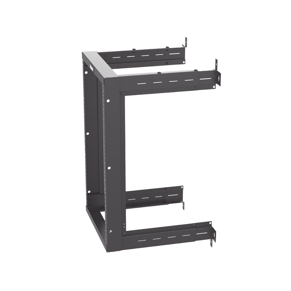 Rack PanZone® de Montaje en Pared, de 19in, Profundidad Ajustable, Rieles Numerados y Roscados #12-24, 18 UR, Color Negro - Imagen 3