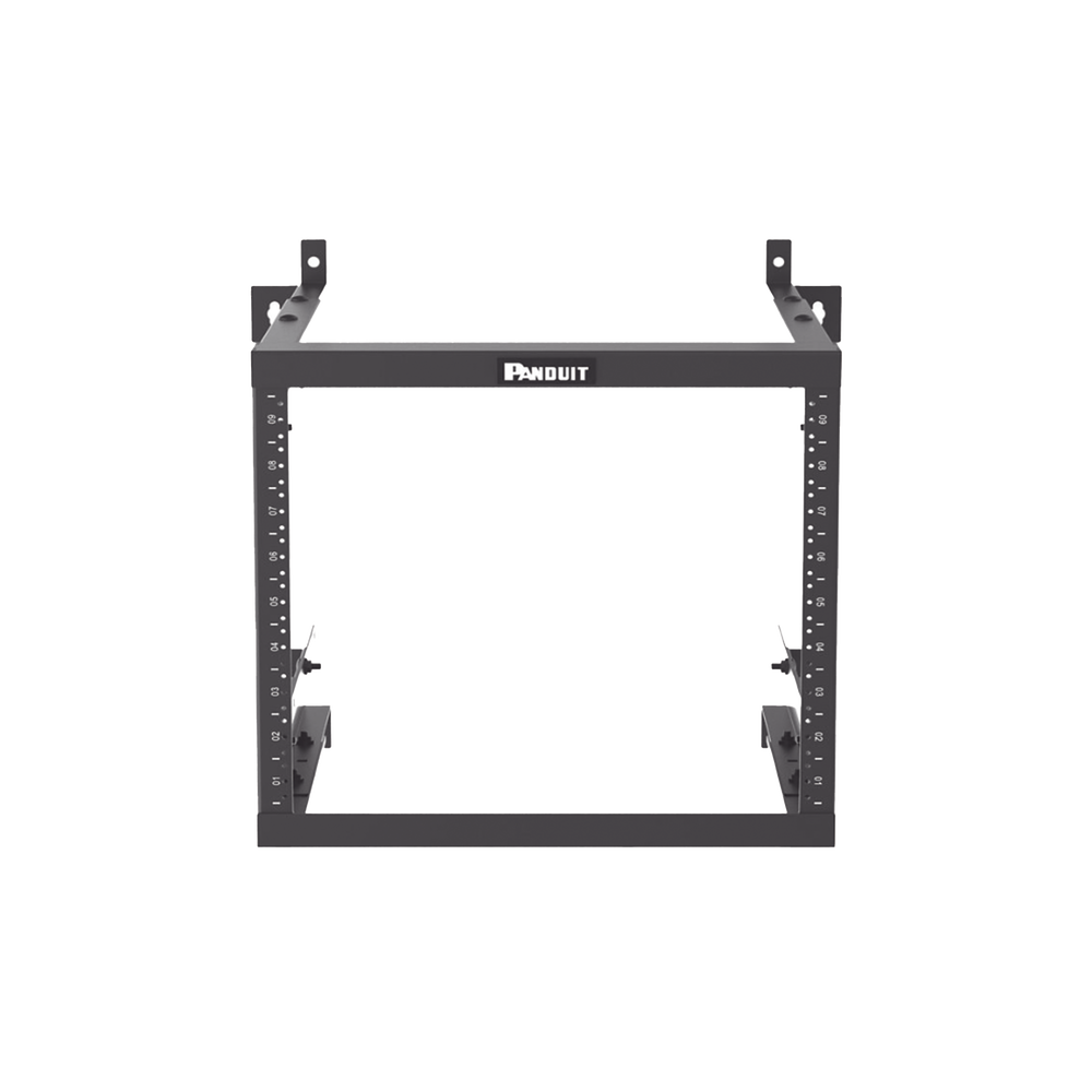 Rack PanZone® de Montaje en Pared, de 19in, Profundidad Ajustable, Rieles Numerados y Roscados #12-24, 9 UR, Color Negro - Image 2