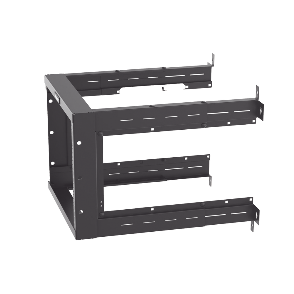 Rack PanZone® de Montaje en Pared, de 19in, Profundidad Ajustable, Rieles Numerados y Roscados #12-24, 9 UR, Color Negro - Image 3