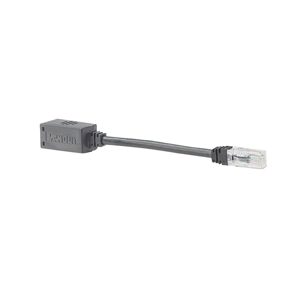 Adaptador Para Desconexi?n Accidental Segura, Jack a Plug Categor?a 6A, UTP, CM, 20.3 cm (7.99 pulgadas) de Longitud, Color Negro