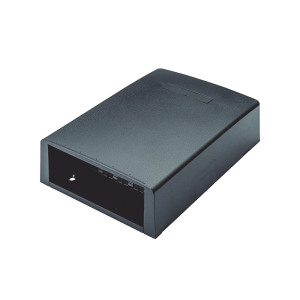 Caja de Montaje en Superficie, con Accesorio para Resguardo de Fibra ?ptica, para 12 M?dulos Mini-Com, Color Negro