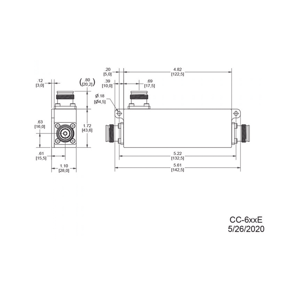 Acoplador direccional 13dB 617-5925MHz 300W-161dBc 4.3-10 IP67 - Imagen 2