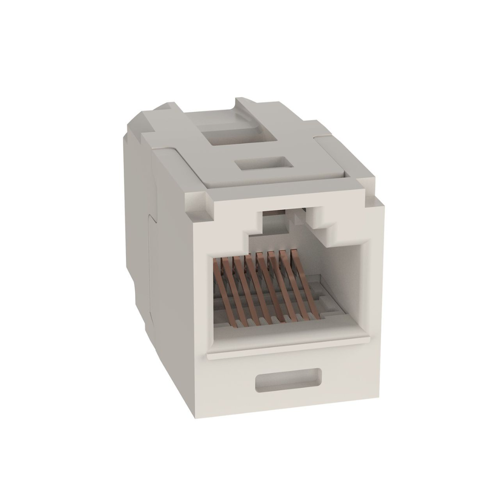 M?dulo Acoplador RJ45 a RJ45, Mini-Com, Categor?a 6, Color Blanco Mate