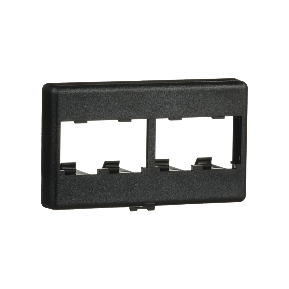 Placa de Mobiliario Modular Est?ndar, Salidas Para 4 Puertos Mini-Com, Color Negro - Image 2