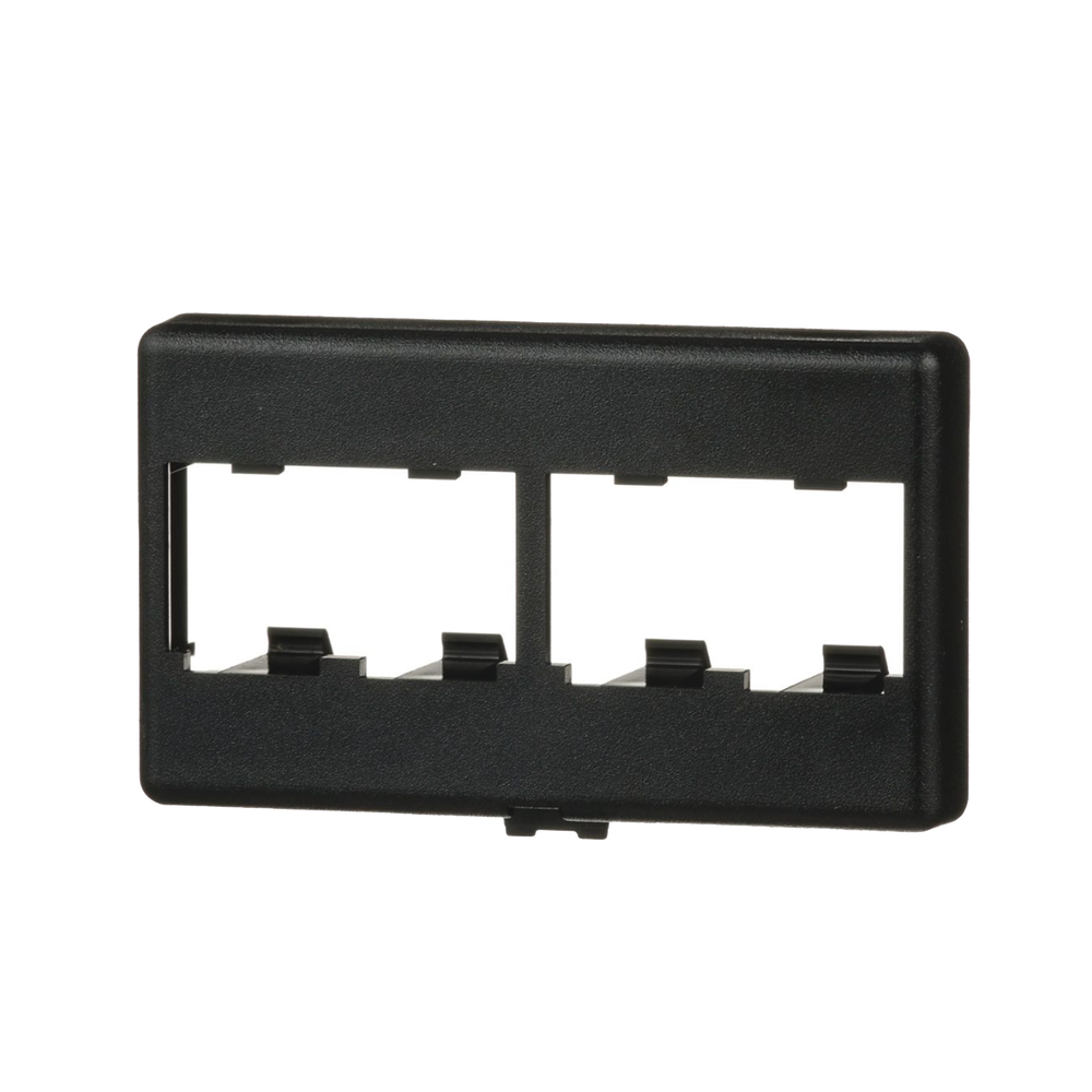 Placa de Mobiliario Modular Est?ndar, Salidas Para 4 Puertos Mini-Com, Color Negro - Image 3