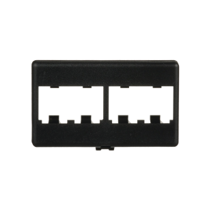 Placa de Mobiliario Modular Est?ndar, Salidas Para 4 Puertos Mini-Com, Color Negro