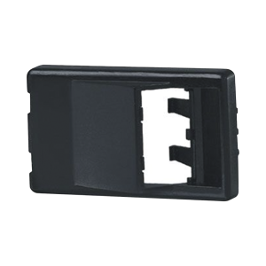 Placa de Mobiliario Modular Est?ndar, Salidas Para 2 Puertos Mini-Com Angulados, Color Negro