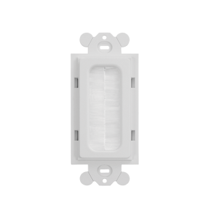 Placa de Pared Pasacables Tipo Cepillo, Est?ndar GFCI, Material ABS, Color Blanco