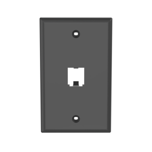Placa de Pared Vertical Cl?sica, Salida Para 1 Puerto Mini-Com, Color Negro