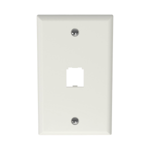 Placa de Pared Vertical Cl?sica, Salida Para 1 Puerto Mini-Com, Color Blanco Mate