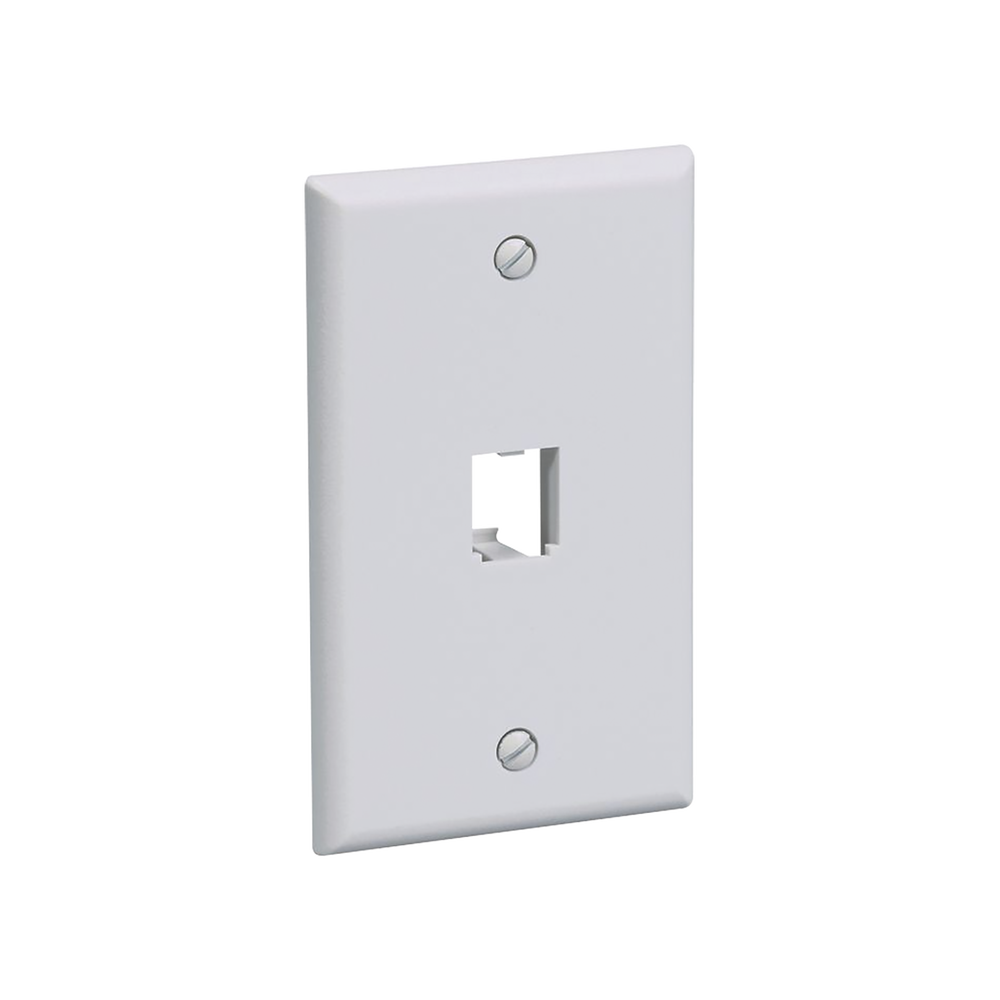 Placa de Pared Vertical Cl?sica, Salida Para 1 Puerto Mini-Com, Color Blanco