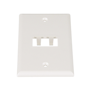 Placa de Pared Vertical Cl?sica, Salida Para 2 Puertos Mini-Com, Color Blanco Mate