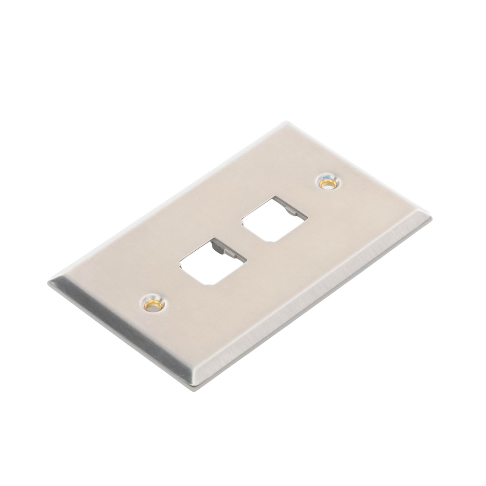 Placa de Pared Vertical, de Acero Inoxidable, Salida Para 2 Puertos Mini-Com - Image 2