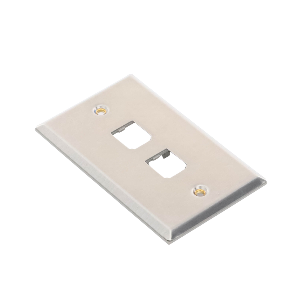 Placa de Pared Vertical, de Acero Inoxidable, Salida Para 2 Puertos Mini-Com - Image 4