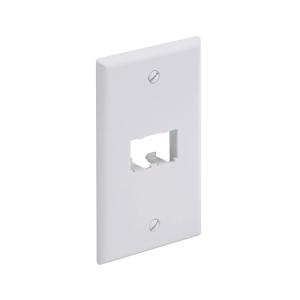Placa de Pared Vertical Cl?sica, Salida Para 2 Puertos Mini-Com, Color Blanco