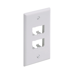 Placa de Pared Vertical Cl?sica, Salida Para 4 Puertos Mini-Com, Color Blanco Mate