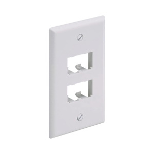 Placa de Pared Vertical Cl?sica, Salida Para 4 Puertos Mini-Com, Color Blanco
