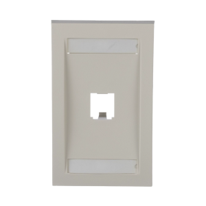 Placa de Pared Vertical Ejecutiva, Salida Para 1 Puerto Mini-Com, Con Espacios Para Etiquetas, Color Blanco Mate