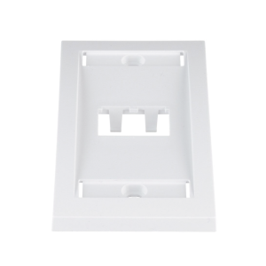 Placa de Pared Vertical Ejecutiva, Salida Para 2 Puertos Mini-Com, Con Espacios Para Etiquetas, Color Blanco