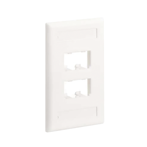Placa de Pared Vertical Cl?sica, Salida Para 4 Puertos Mini-Com, Con Espacios Para Etiquetas, Color Blanco Mate