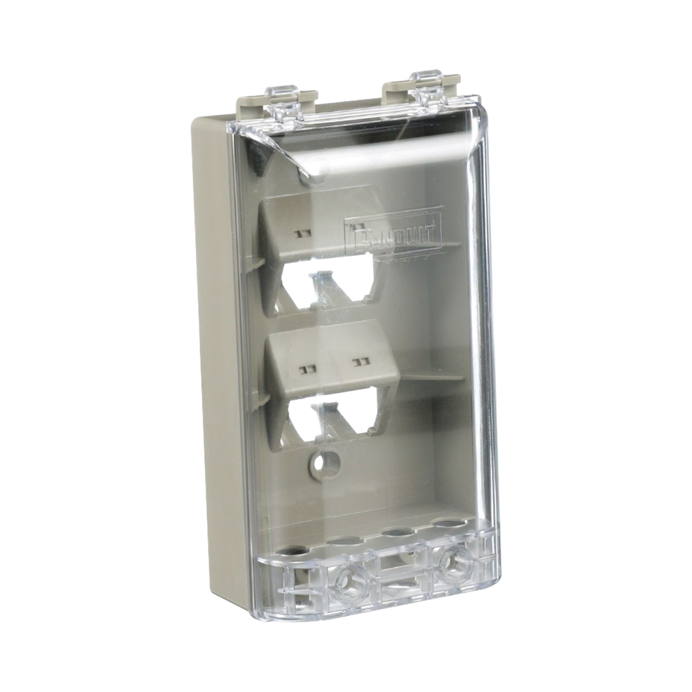 Placa de Pared Vertical, Resistente al Agua con Protecci?n IP56, Acepta 4 M?dulos Mini-Com, Color Gris - Image 3