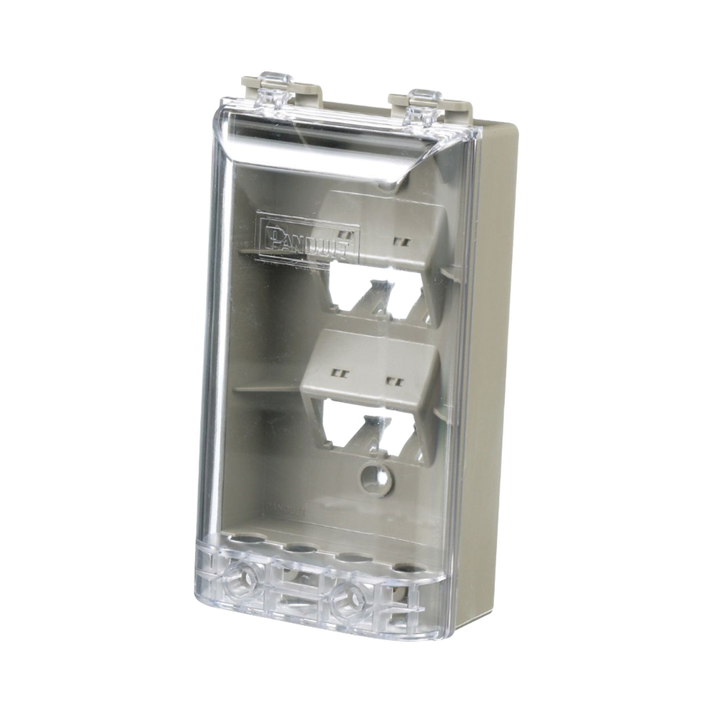 Placa de Pared Vertical, Resistente al Agua con Protecci?n IP56, Acepta 4 M?dulos Mini-Com, Color Gris - Image 4