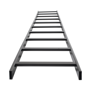 Escalera Tubular de 1.5" de Peralte y 12" de Ancho y 3.05 Metros de Largo, Pintura Epóxica Color Negro, Ideal Para Utilizarse en Centros de Datos o Cuartos de Telecomunicacionesl, incluye Coples y Tornillería