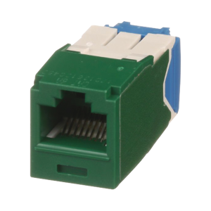 Conector Jack RJ45 Estilo TG, Mini-Com, Categor?a 6A, de 8 Posiciones y 8 Cables, Color Verde