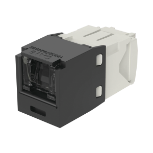 Conector Jack RJ45 Estilo TG con Ventana, Mini-Com, Categor?a 6, de 8 Posiciones y 8 Cables, Color Negro