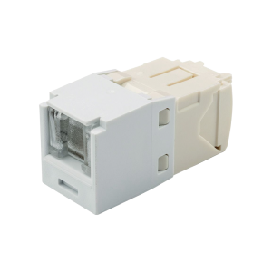 Conector Jack RJ45 Estilo TG con Ventana, Mini-Com, Categor?a 6, de 8 Posiciones y 8 Cables, Color Blanco