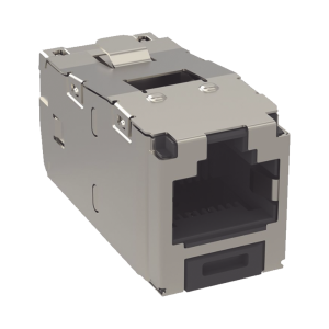 Conector Jack RJ45 Blindado, Estilo TG, Mini-Com, Categor?a 6, de 8 Posiciones y 8 Cables, Color Negro