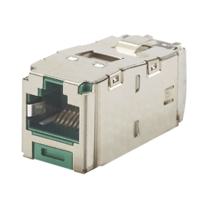 Conector Jack RJ45 Blindado, Estilo TG, Mini-Com, Categor?a 6A, de 8 Posiciones y 8 Cables, Color Verde