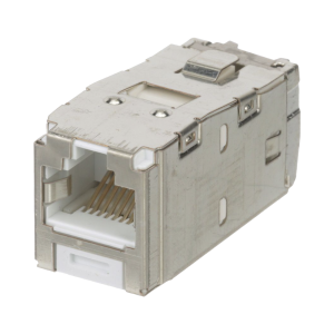 Conector Jack RJ45 Blindado, Estilo TG, Mini-Com, Categor?a 6A, de 8 Posiciones y 8 Cables, Color Blanco
